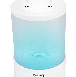 Mini Humidifiers 650ml Cool Mist Ultrasonic Humidifier for Bedroom with USB Interface 7Colorful Atmosphere Lights, Quiet Operation, LED Display with Humidistat, Auto Shut-off (White，650ml)