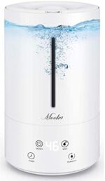 MOOKA Cool Mist Humidifier with Humidistat, Smart Control Air Humidity, Easy Clean Top Fill 4.5L Large Tank, Ultrasonic Humidifiers for Plant, Baby, Home, Office, Bedroom, Large & Small Room, 3 Mist Level, Sleep Friendly, Quiet & Concealed, No Filter Required, Auto Shut-Off, 14-40 Hours per Fill