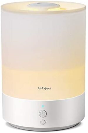 Top Filling Humidifiers for Bedroom, AirExpect 2.5L Ultrasonic Humidifiers for Home and Office, Quiet Baby Humidifier & Diffuser with Cool Mist, Auto-Off, aromatherapy, and Night Light