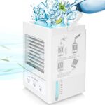 Evaporative Air Cooler 5000mAh Battery Operated Personal Portable Air Conditioner Fan & Humidifier for Room Office Table Outdoor, 700ML Water Tank 120°Auto Oscillation