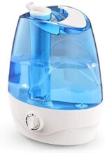 Cool Mist Humidifier, 3.2L Ultrasonic Humidifiers for Bedroom Kids, Air Humidifier for Home, Whisper Quiet Vaporizer for Babies with 360°Nozzle,Waterless Auto Shut Off,30H Work Time, Filterless, Blue