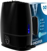 Everlasting Comfort Cool Mist Humidifier for Bedroom (6L) - Filterless, Quiet, Ultrasonic - Large Room Home Air Vaporizer With Diffuser and Essential Oil Tray (Black)